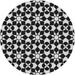 Round Patterned Black Novelty Rug, pat2087