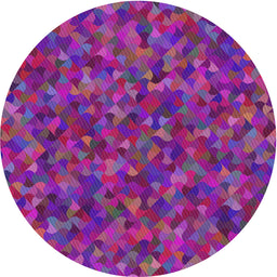 Round Machine Washable Transitional Medium Violet Red Pink Rug, wshpat2095