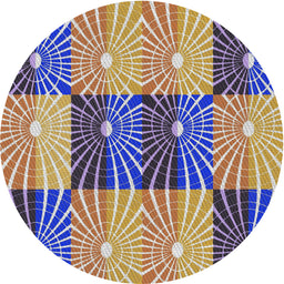 Round Machine Washable Transitional Purple Haze Purple Rug, wshpat20