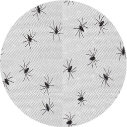 Round Patterned Dark Gray Novelty Rug, pat211