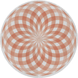 Round Patterned Copper Red Pink Novelty Rug, pat2123