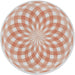 Round Patterned Copper Red Pink Novelty Rug, pat2123