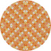 Round Patterned Chrome Gold Yellow Novelty Rug, pat2128