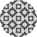 Round Patterned Light Black Novelty Rug, pat212