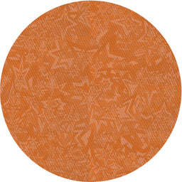 Round Patterned Orange Novelty Rug, pat2130