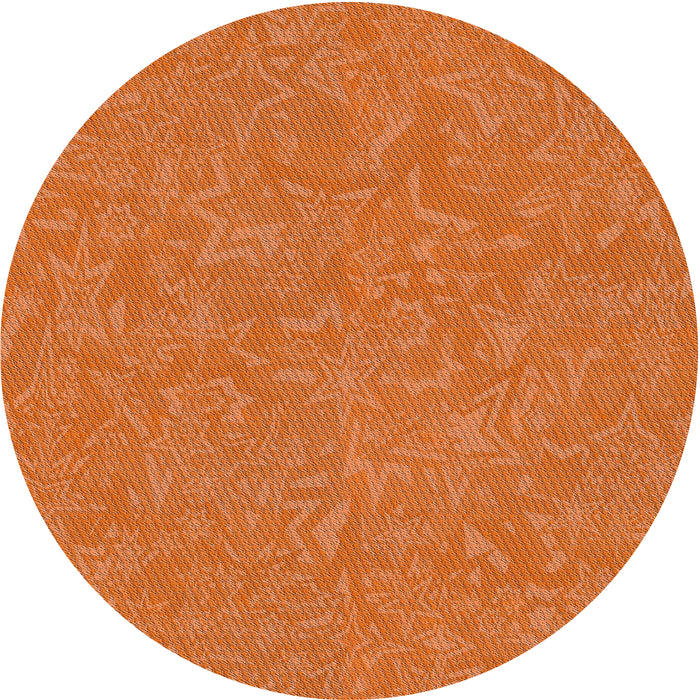 Round Patterned Orange Novelty Rug, pat2130