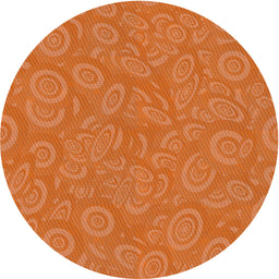 Round Machine Washable Transitional Orange Rug, wshpat2131