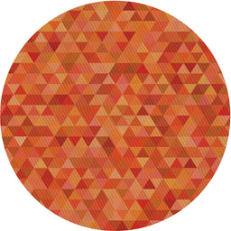 Round Machine Washable Transitional Neon Red Rug, wshpat2134