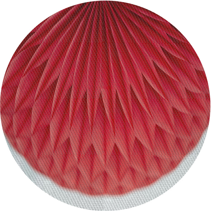 Round Patterned Red Novelty Rug, pat2135