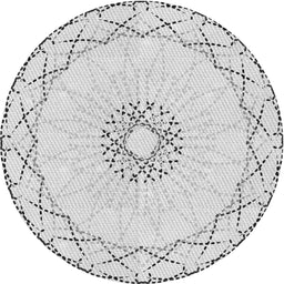 Round Machine Washable Transitional White Smoke Rug, wshpat2136