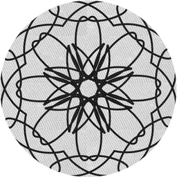 Round Patterned Ash Gray Novelty Rug, pat2138