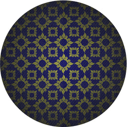 Round Machine Washable Transitional Night Blue Rug, wshpat213