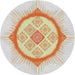 Round Patterned Orange Brown Novelty Rug, pat2140