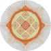 Round Machine Washable Transitional Orange Brown Rug, wshpat2140