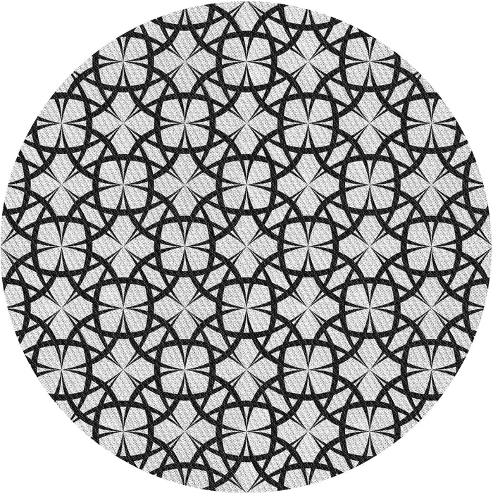 Round Machine Washable Transitional Platinum Gray Rug, wshpat2142