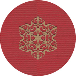 Round Machine Washable Transitional Orange Rug, wshpat2143