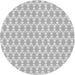 Round Patterned Off-White Novelty Rug, pat2146