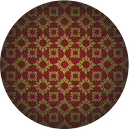 Round Machine Washable Transitional Sienna Brown Rug, wshpat214