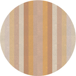 Round Patterned Deep Peach Orange Novelty Rug, pat2155