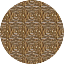 Round Machine Washable Transitional Peru Brown Rug, wshpat2158