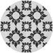 Round Patterned Off-White Novelty Rug, pat215