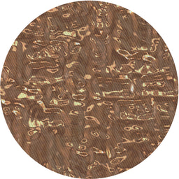 Round Machine Washable Transitional Peru Brown Rug, wshpat2160