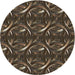 Round Patterned Dark Almond Brown Novelty Rug, pat2161