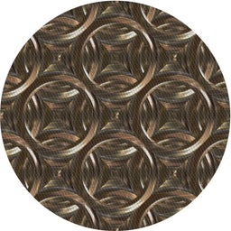Round Machine Washable Transitional Dark Almond Brown Rug, wshpat2161