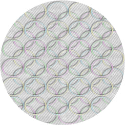 Round Patterned Dark Gray Novelty Rug, pat2170