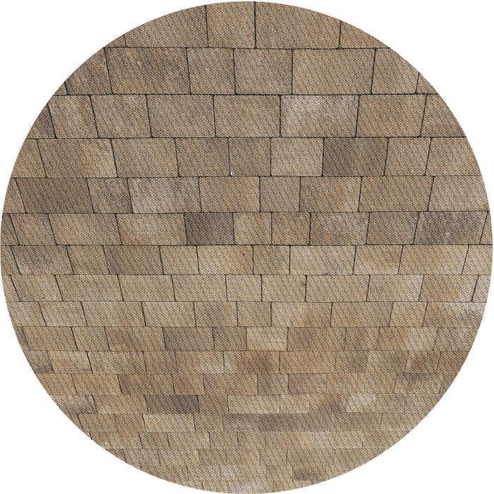 Round Machine Washable Transitional Red Brown Rug, wshpat2177