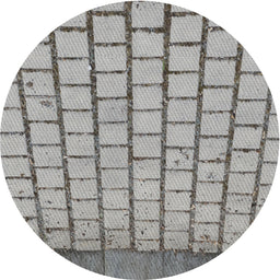 Round Patterned Carbon Gray Novelty Rug, pat2188