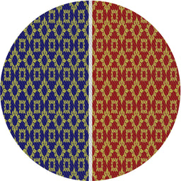 Round Patterned Copper Green Novelty Rug, pat218