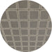 Round Machine Washable Transitional Sage Green Rug, wshpat2191