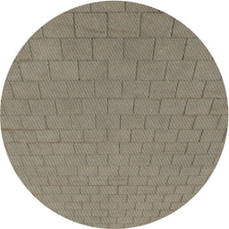 Round Machine Washable Transitional Sand Brown Rug, wshpat2192