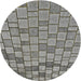 Round Machine Washable Transitional Gray Rug, wshpat2193