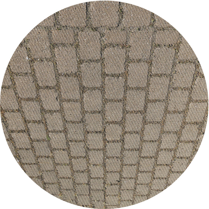 Round Patterned Tan Brown Novelty Rug, pat2197