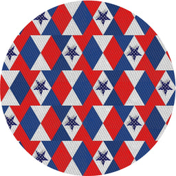 Round Patterned Blue Gray Novelty Rug, pat2203