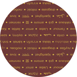 Round Patterned Rust Pink Novelty Rug, pat2204