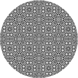 Round Machine Washable Transitional Light Gray Rug, wshpat2205