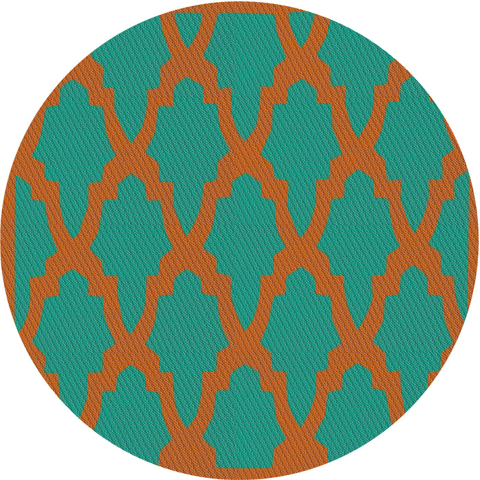 Round Machine Washable Transitional Light Sea Green Rug, wshpat2209