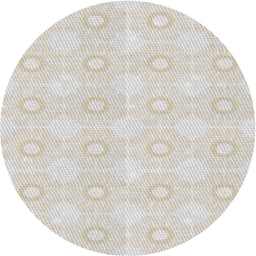 Round Patterned Beige Novelty Rug, pat2210