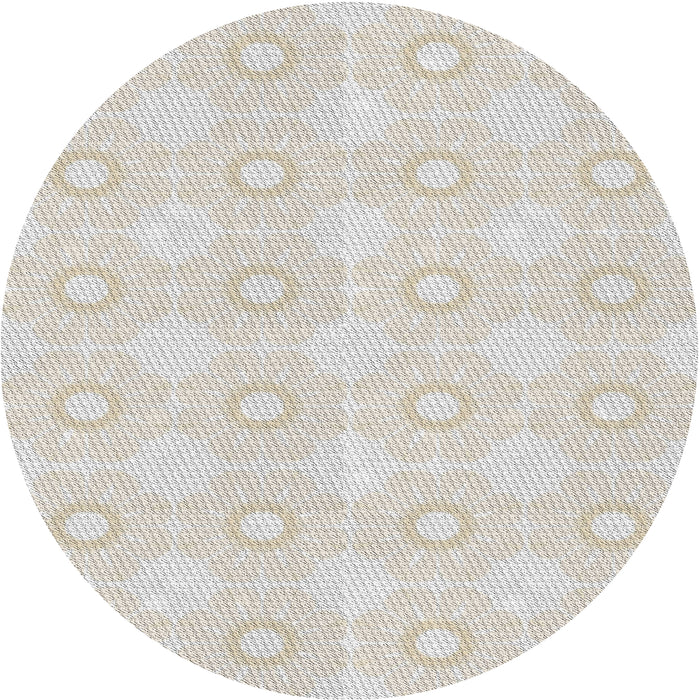 Round Machine Washable Transitional Beige Rug, wshpat2210