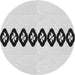 Round Patterned Off-White Novelty Rug, pat2211