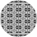 Round Patterned Light Black Novelty Rug, pat2213