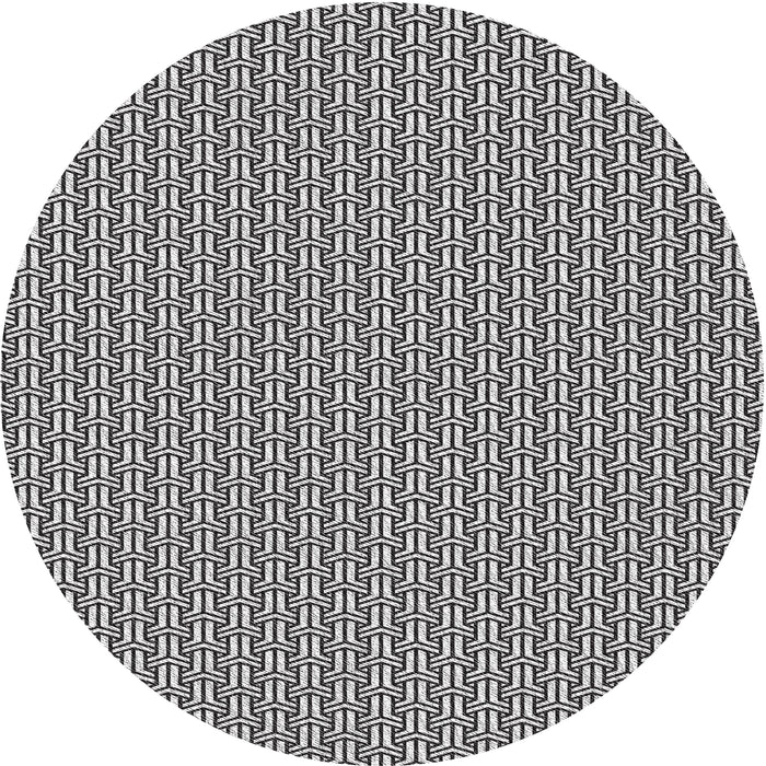 Round Patterned Gray Novelty Rug, pat2214
