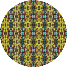 Round Patterned Copper Green Novelty Rug, pat221