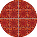 Round Patterned Orange Novelty Rug, pat2220