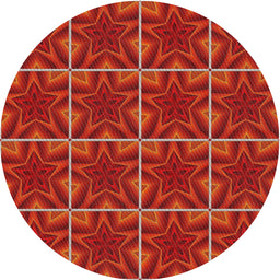 Round Machine Washable Transitional Orange Rug, wshpat2220