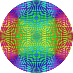 Round Patterned Violet Red Pink Modern Rug, pat2223