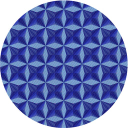 Round Patterned Blue Novelty Rug, pat2228